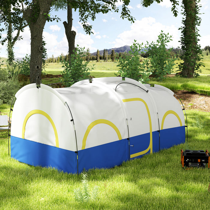 Outsunny Tente De Camping 4-6 Personnes, Impermeable 3000 Mm, Upf 30+, Bleu