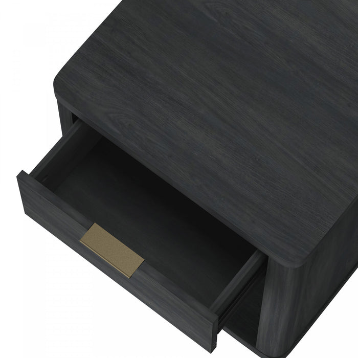 Table de nuit moderne Evelyn 20\" en gris charbon (1 tiroir) - Lot de 2