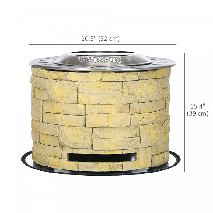Outsunny Foyer Sans Fumee Avec Tapis, 20\" Firepit, Oxyde De Magnesium