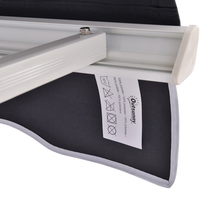 Auvent De Porte Fenetre Retractable Outsunny 4'x 2' Abri De Pare-soleil Exterieur Auvent De Patio Gris Fonce
