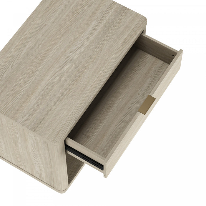Table de nuit Evelyn Moderne 32\" en naturel (1 tiroir)
