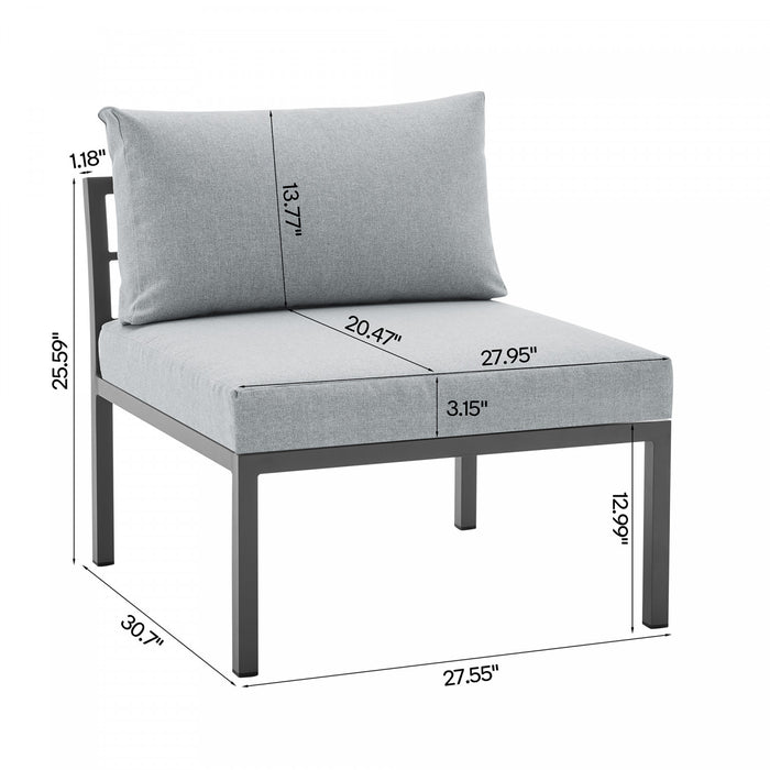 Ensemble de conversation moderne Sunnyside 5 pieces en gris