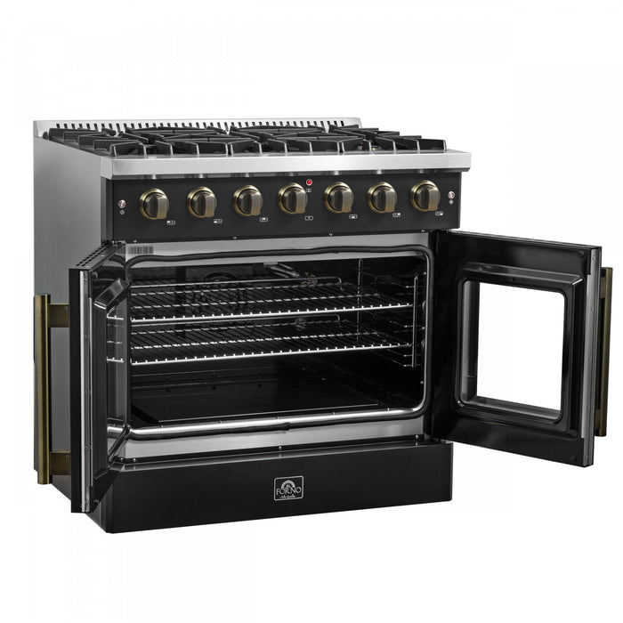 Cuisiniere a gaz noire Galiano 36 pouces, 4,32 pi³ – FFSGS6444-36BLK