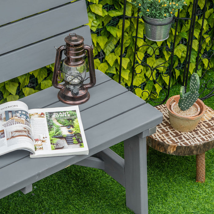 Banc De Jardin En Bois Outsunny Pour L'exterieur, Gris