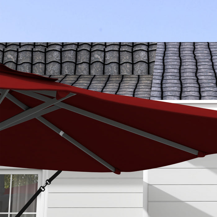 Outsunny Parasol De Patio En Porte-a-faux Outsunny De 13 Pi, Rouge