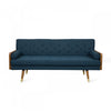 Canapé Aidan 3 Places En Tissu Capitonné Avec Coussins En Mousse – Bleu Marine