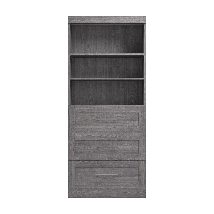 Organisateur de garde-robe Pur de Bestar de 36 po (L) avec tiroirs - gris écorce