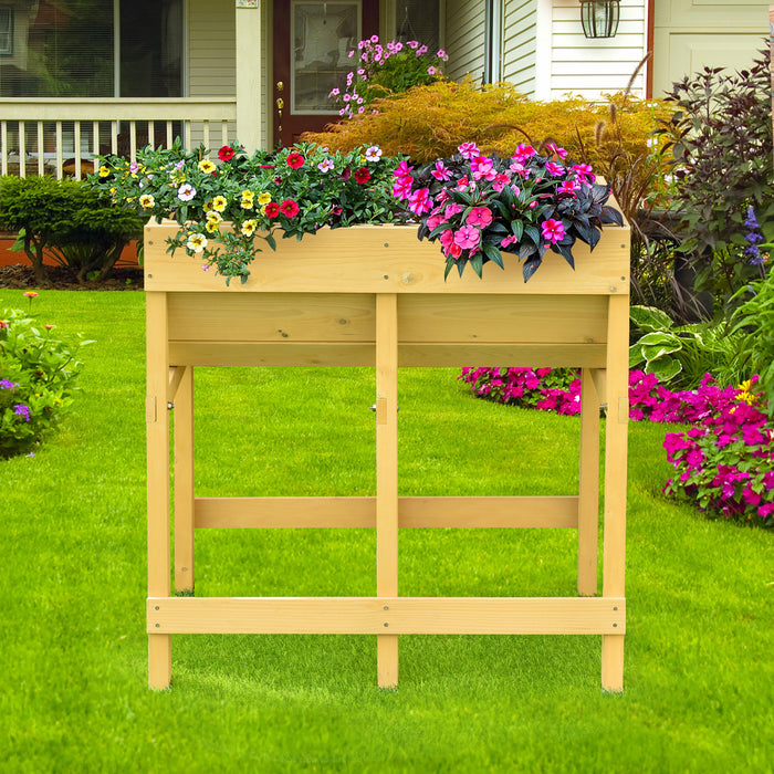Costway Table De Culture Jardiniere Sur Pieds Jardiniere En Bois Jardiniere Surelevee En Sapin 70 X 44,5 X 72 Cm Potager Sur Pied En Bois Jaune