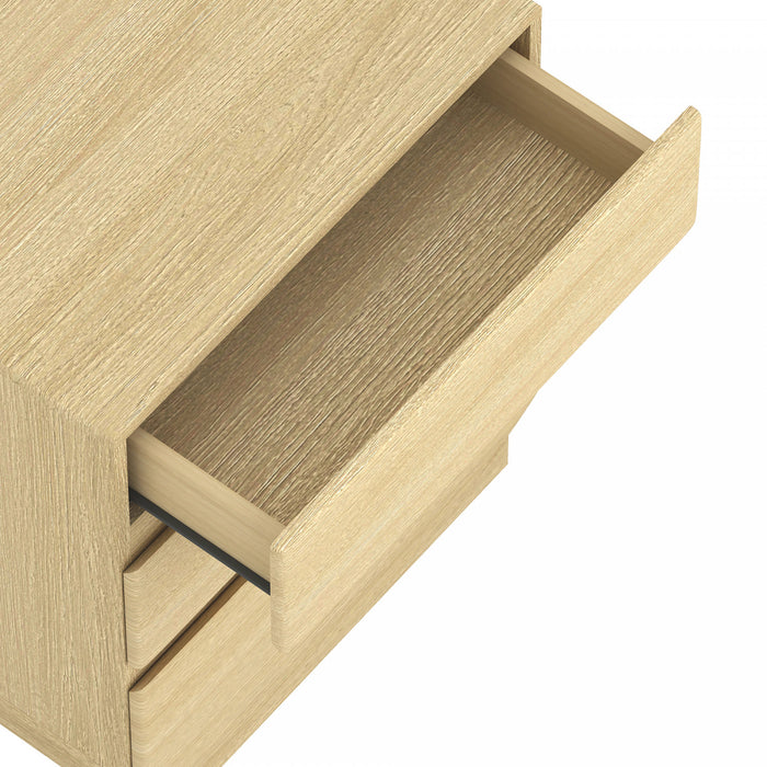 Table de nuit contemporaine Ardea 20\" en chene naturel (3 tiroirs)