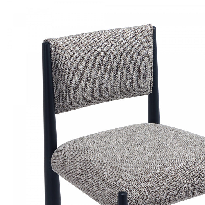 Chaise d’appoint en metal boucle Lennor style milieu du siecle, couleur champignon – Lot de 2