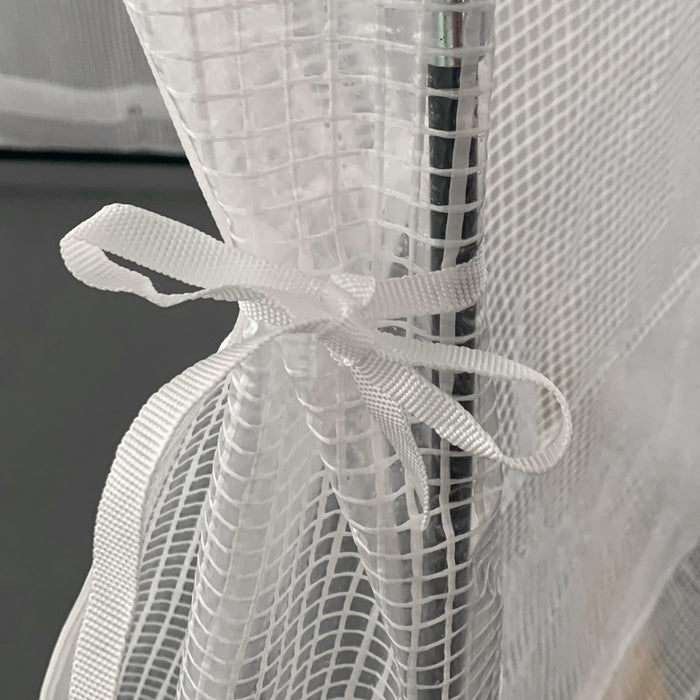 Outsunny 55\" X 55\" X 71\" Serre De Jardin Portable Pour Plantes Avec Porte Zippee Pour Exterieur Terrasse Patio Blanc