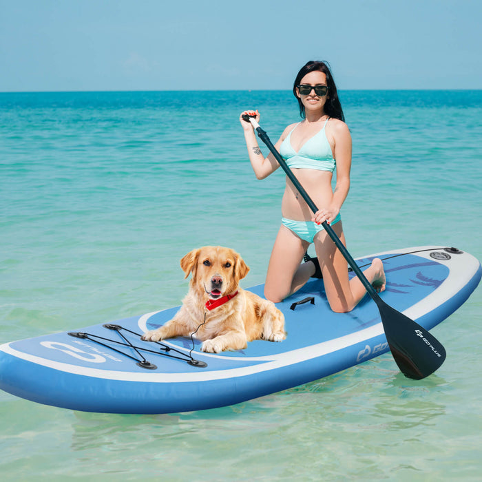 Petite Planche Gonflable De Sup Goplus, Planche De Pagaie Portable Avec Des Anneaux 5d