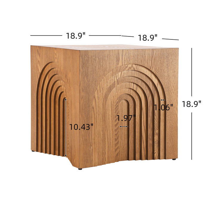 Grace Table d'Appoint Rustique, Marron