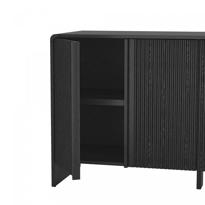 Buffet contemporain Novara 60\" en noir (4 portes)