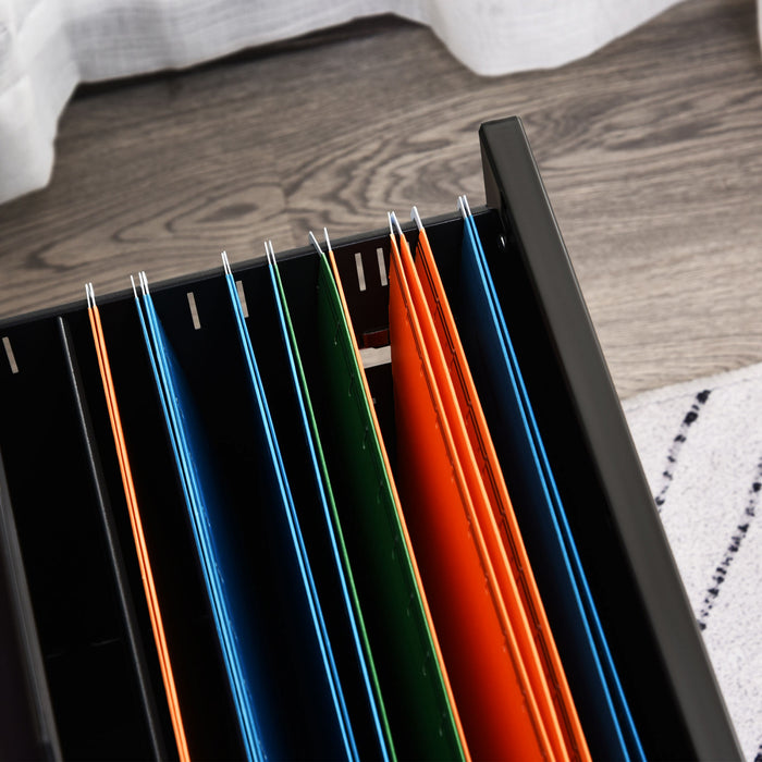Vinsetto Classeur A 3 Tiroirs, Verrouillable Sur Roues Pour Le Bureau