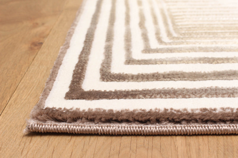 Tapis de Couloir Contemporain/Moderne Ramona 2'8\" x 8'2\" en Brun clair