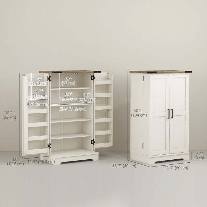 HOMCOM Armoire de rangement pour garde-manger de cuisine, Blanc creme