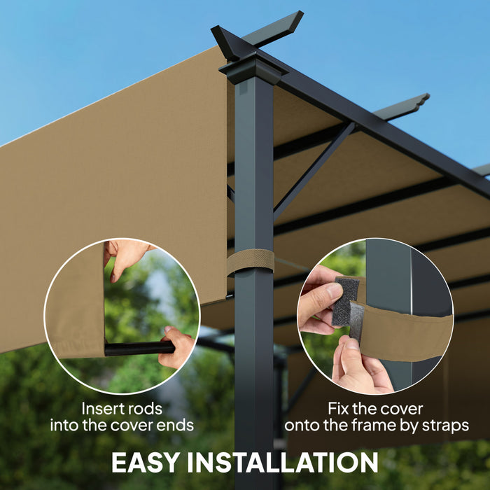 Outsunny Lot de 2 Toiles d'Ombrage pour Pergola, Protection UV, Toile de Remplacement, Sable