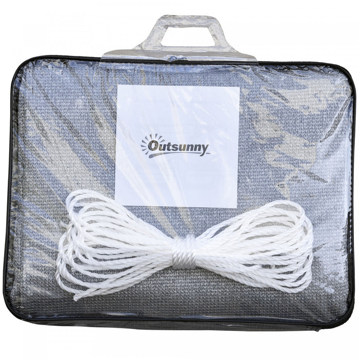 Outsunny Square 12' Canopy Sun Sail Shade Garden Cover Uv Protector Abri Exterieur Pour Pelouse Avec Sac De Transport Gris