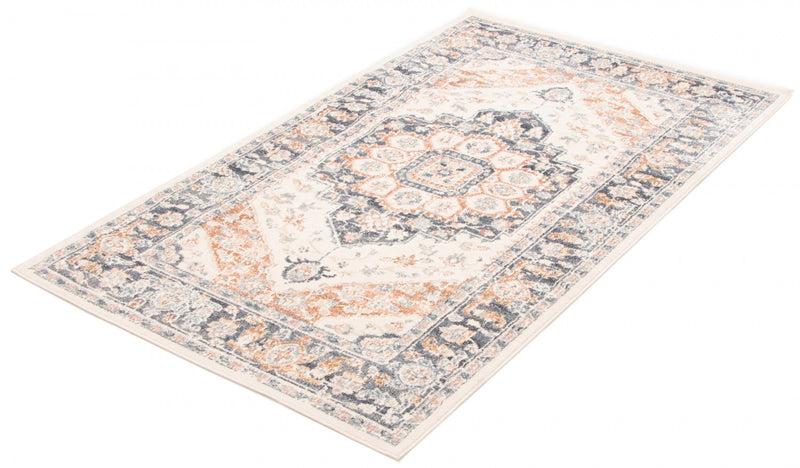 Carpette Heriza ivoire - 5 pi 0 po x 8 pi 0 po   
