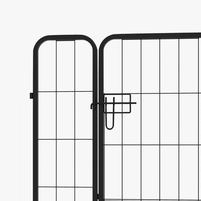 Pawhut Parc A 8 Panneaux Pour Animaux De Compagnie Pliable Metal Interieur Exterieur 31\" X 31\"