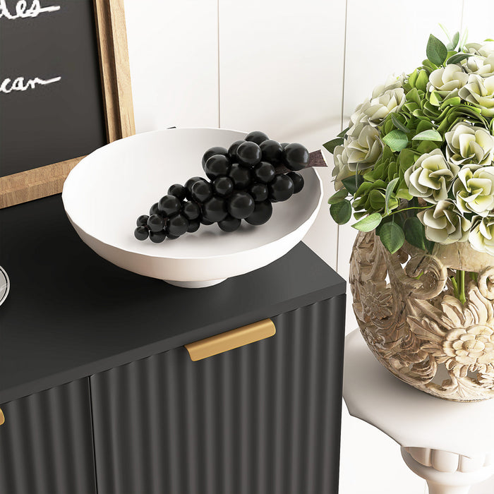 HOMCOM Buffet avec etageres reglables, Noir