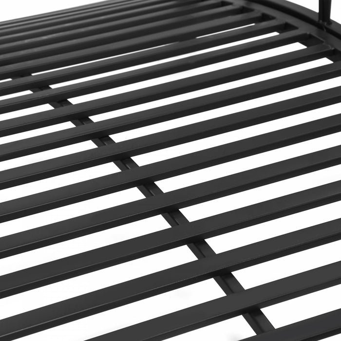 Outsunny Pont De Jardin Classique Avec Garde-corps De Securite Passerelle En Arc Pont Decoratif Pour Bassin Metal Noir