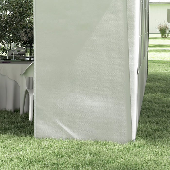 Outsunny Tente De Reception, Protection Uv, Avec 2 Portes Et 6 Fenetres