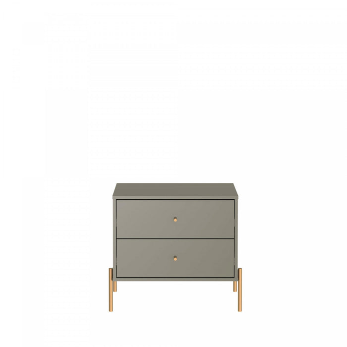 Table de nuit Jasper Moderne 25\" en gris sauge (2 tiroirs) - Lot de 2
