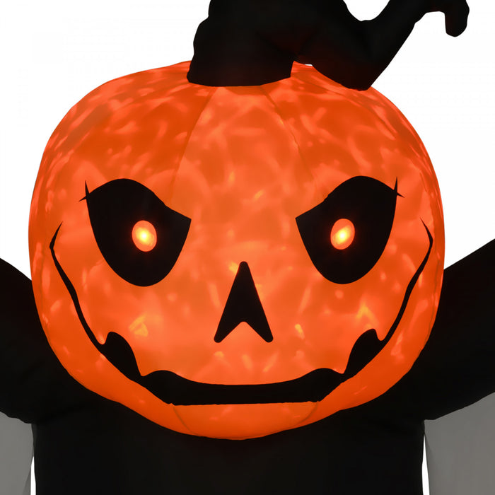 Outsunny 9pi Fantome Citrouille D'halloween Gonflable Pour Jardin Pelouse