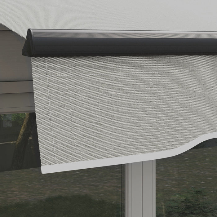 Outsunny 8' X 6,5' Auvent Retractable, Abri Pare-soleil, Gris Clair