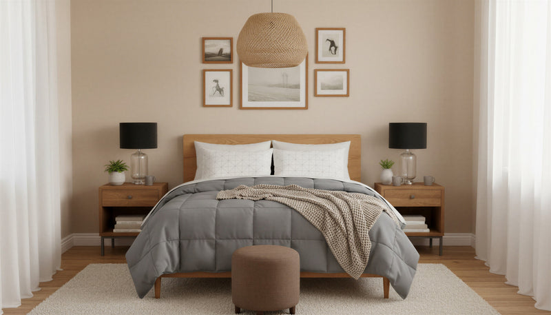 Ensemble Douillette Reversible 7 Morceaux pour Lit Double