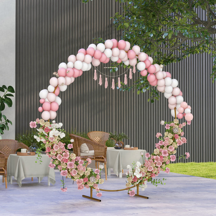 Outsunny 6.6ft Or Arc De Mariage Rond Support De Fond Pour La Fete