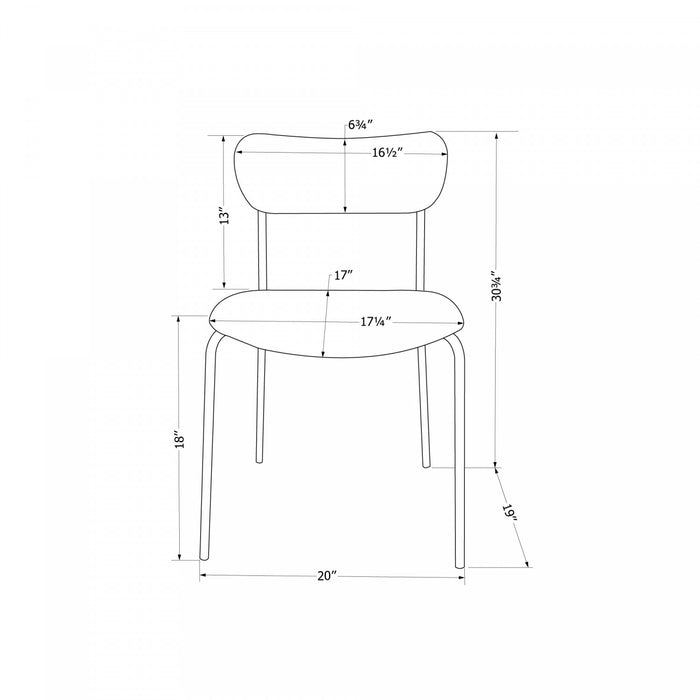 Chaise de salle à manger Hype Terra Cotta et brune - ensemble de 2