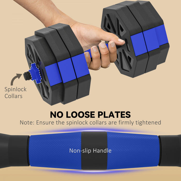 Soozier Ensemble d'Halteres Ajustables, Lot de Poids Libres de 66 lb, Bleu
