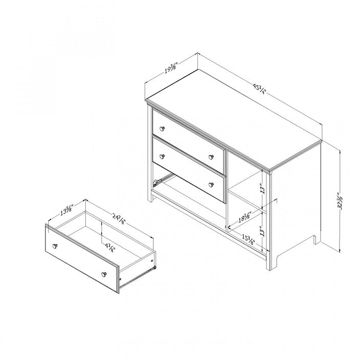 Cotton Candy Commode 3 Tiroirs Avec Paniers De Rangement - Myrtille