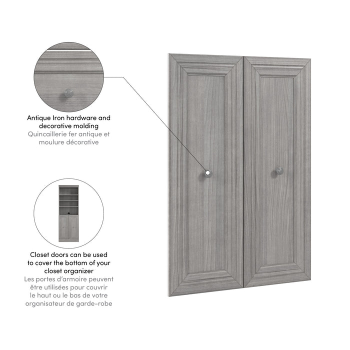 Ensemble de 2 portes Versatile de Bestar pour organisateur de garde-robe de 25 po (L) - gris platine