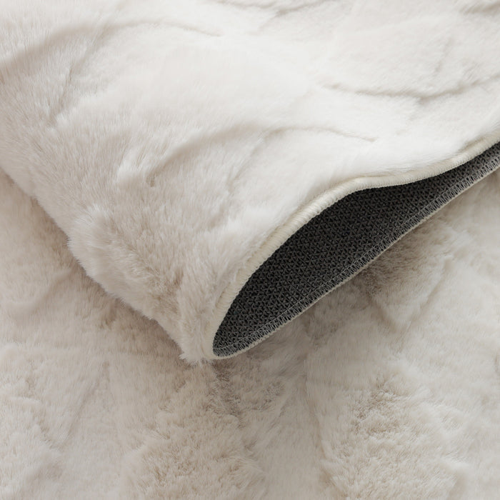 Tapis A Poils Longs Lavable Pelo Diamond Cream 5'x7'