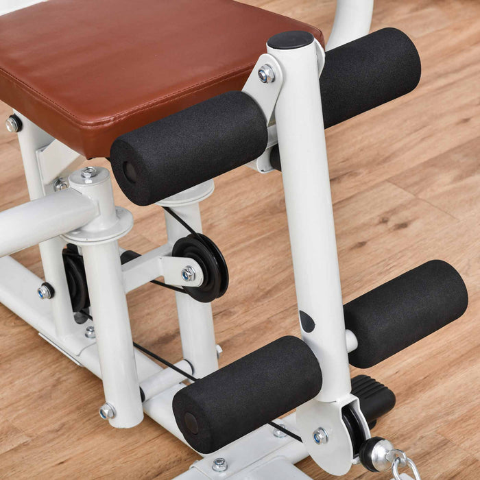Soozier Equipement De Gym Multifonction Avec Pile De Poids De 100 Lb, Blanc