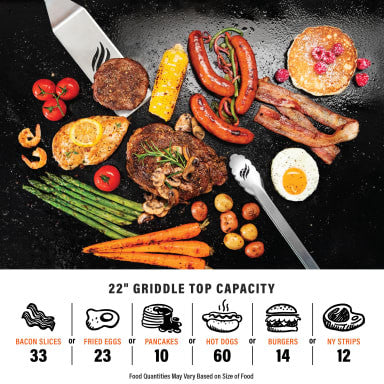 Gril de table Blackstone 22\" avec couvercle et adaptateur pour propane - 2427