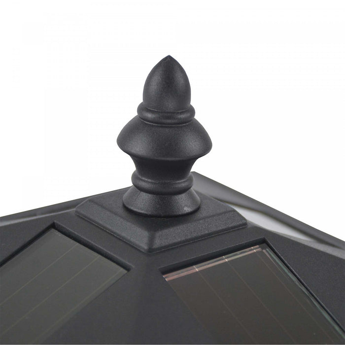 Luminaire Exterieur Solaire Lampadaire Lanterne Classique Led 10 Lm Dim. 15l X 15l X 120h Cm Noir