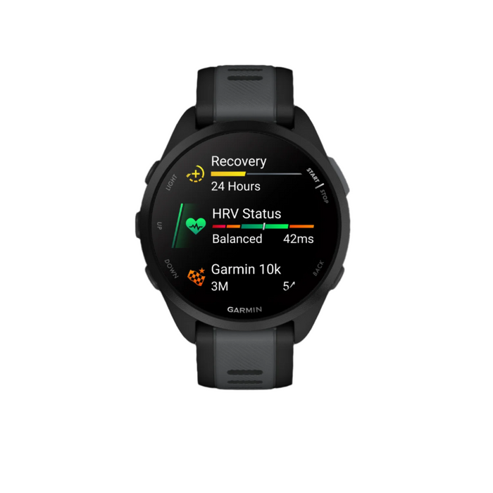 Montre Intelligente Gps Garmin Forerunner® 165 - Suivi De La Sante Avec Ecran Amoled - Noir/gris Ardoise