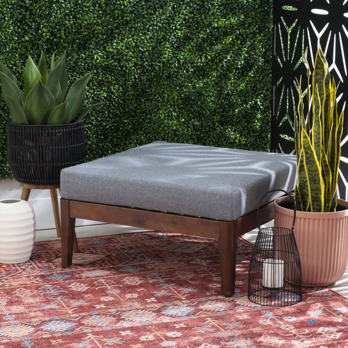 Pouf de terrasse Summerlyn en tissu pour l’intérieur et l’extérieur - noyer