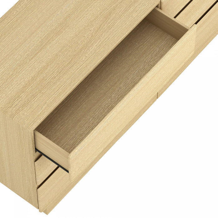 Commode contemporaine Ardea 72\" en chene naturel (6 tiroirs)