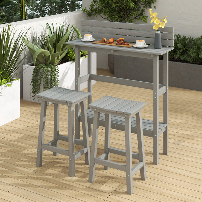 Outsunny Ensemble De Bar De Patio 3 Pieces Avec Table De Bar Et 2 Tabourets