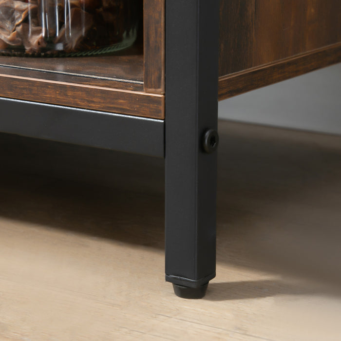 HOMCOM Buffet Industriel Cuisine avec Portes Coulissantes Grange