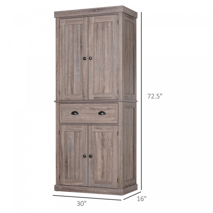 HOMCOM Armoire Garde-Manger Cuisine Etagere Tiroir Bois