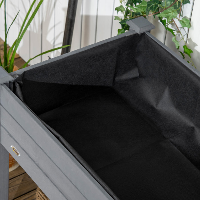 Outsunny 47\" X 21\" Jardiniere Surelevee En Bois, Gris
