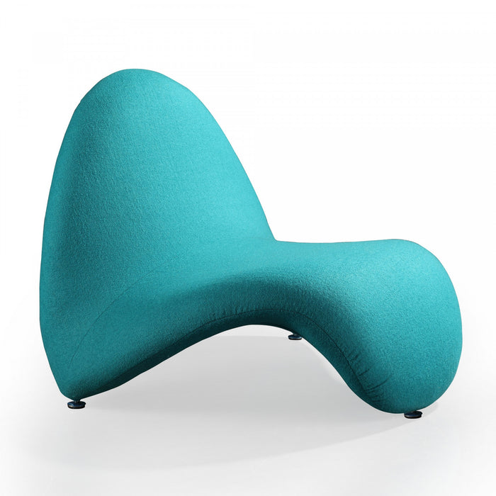 Fauteuil d’appoint moderne en melange de laine MoMa, couleur turquoise – Lot de 2