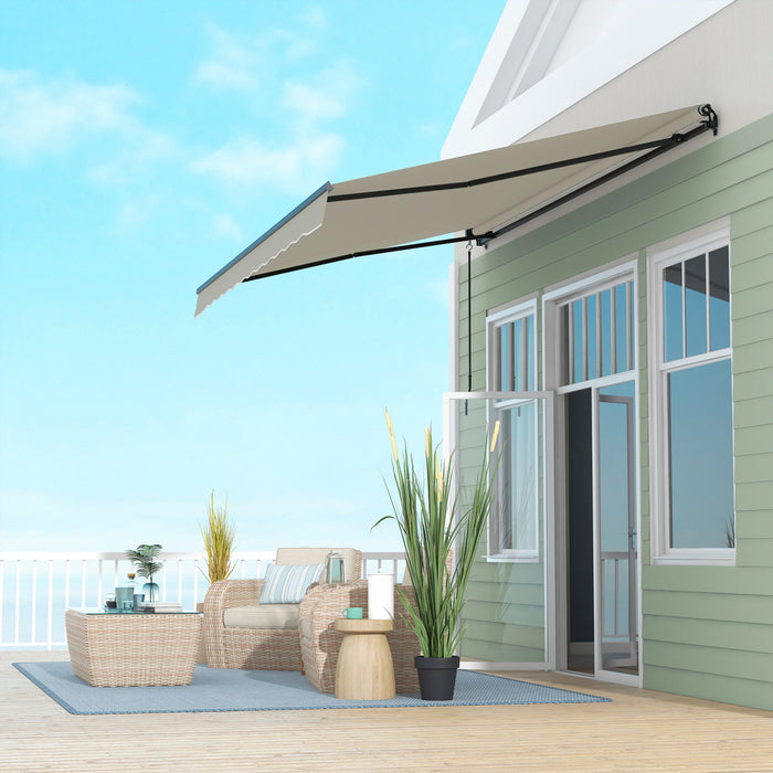Outsunny 13' X 10' Auvent Retractable, Abri Pare-soleil, Gris Clair